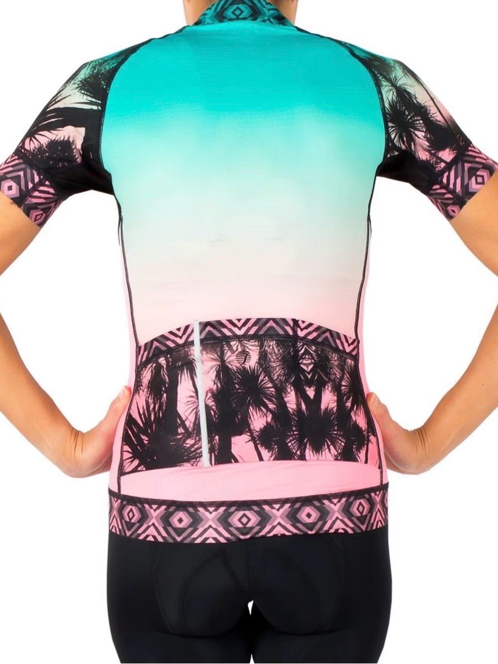 shebeest Cycling Jersey in Teal, Coral & Black | Medium - Picture 2 of 5